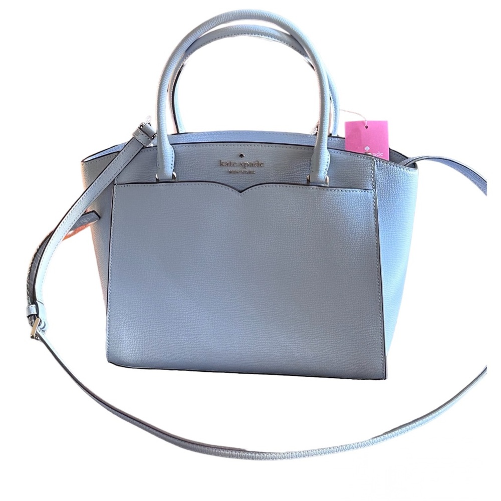 Kate Spade Frannie Pale Hydra Medium Grain Leather Crossbody Satchel